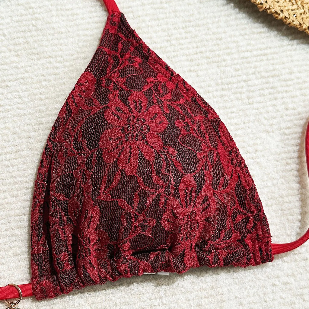 Luxe Lace Bikini Set — 3-Piece Brazilian Swimwear