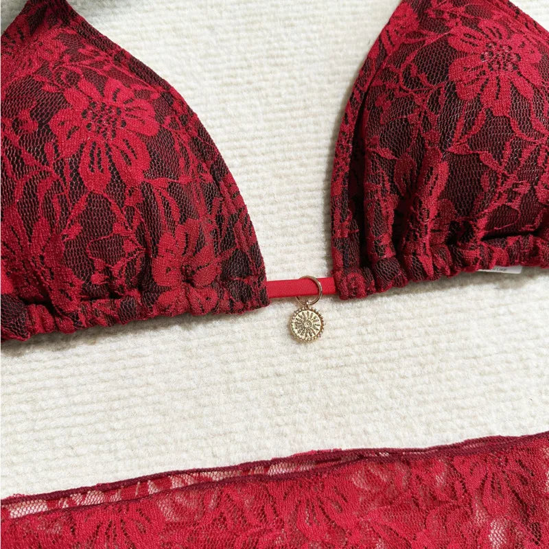 Luxe Lace Bikini Set — 3-Piece Brazilian Swimwear