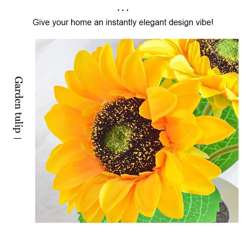 Rechargeable Sunflower LED Night Light — Boho Desk Lamp Aesthetic Room Decor