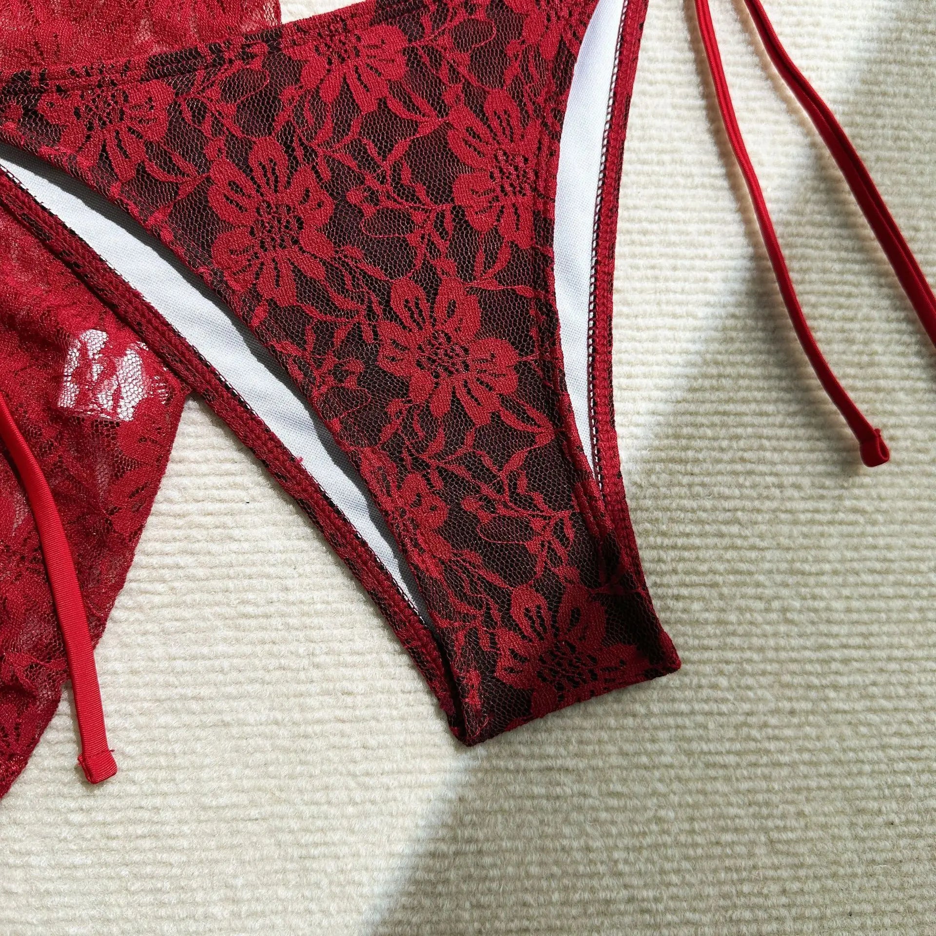 Luxe Lace Bikini Set — 3-Piece Brazilian Swimwear
