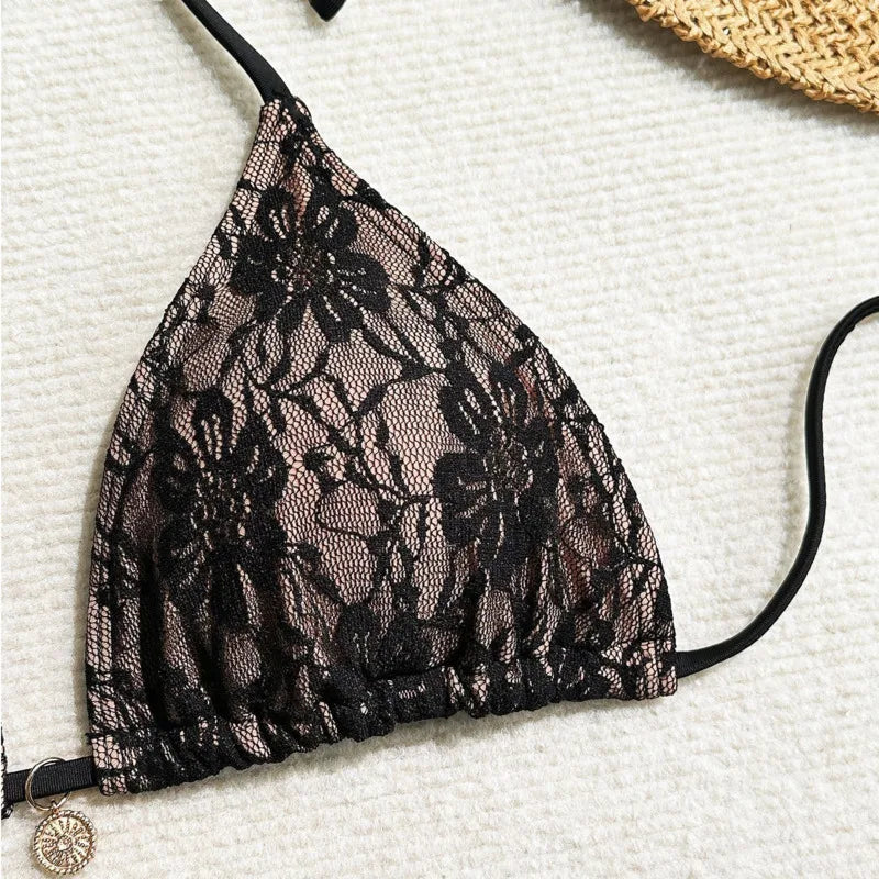 Luxe Lace Bikini Set — 3-Piece Brazilian Swimwear